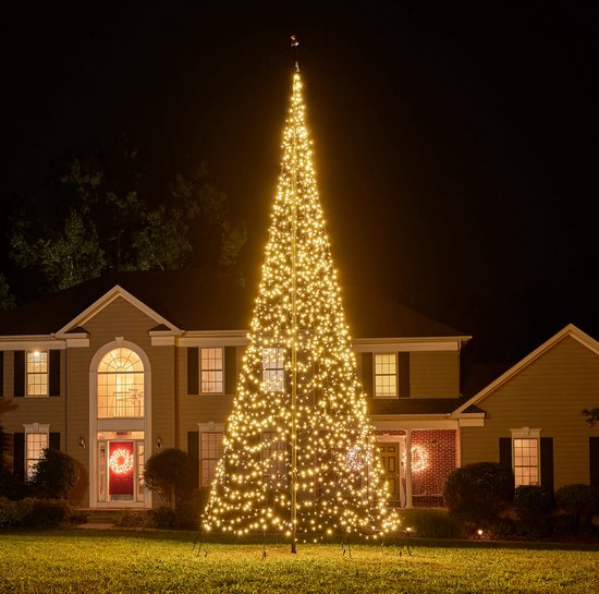 Fairybell Kerstboom voor in de vlaggenmast - 6 meter - 2000LEDs - Warm wit