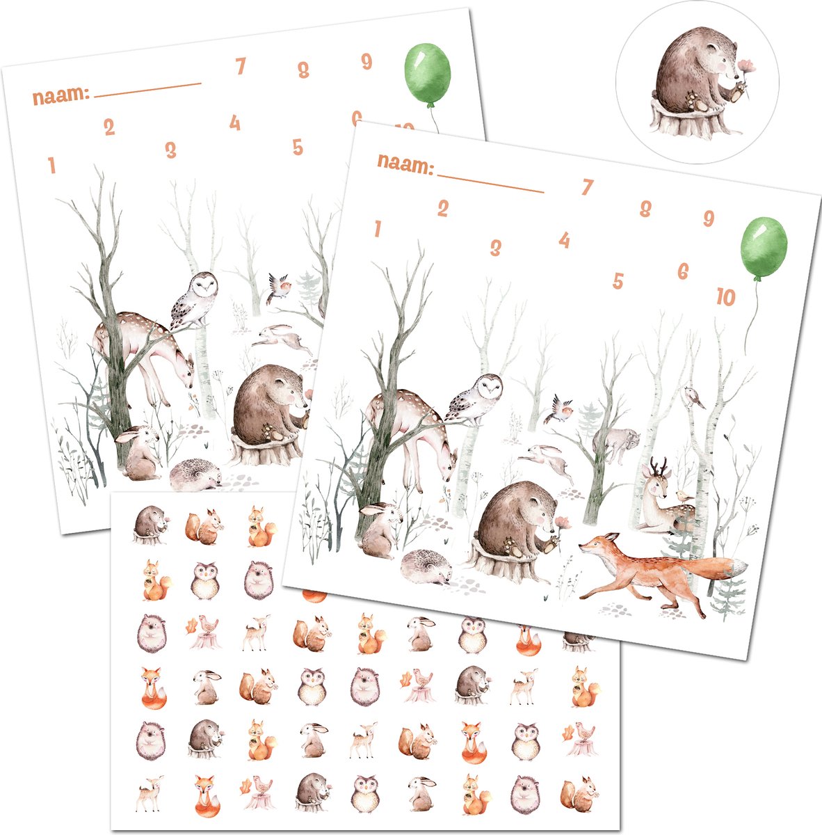 Goedkoopste Beloningssysteem met Stickers - Beloningskaarten Bosdieren Beloningsstickers - Beloningssysteem Kinderen - Aftelkalender - Zindelijkheidstraining Kind - Zindelijkheidstraining - Belonen met Stickers - Stickervellen Beloningssysteem - Bosdiertjes