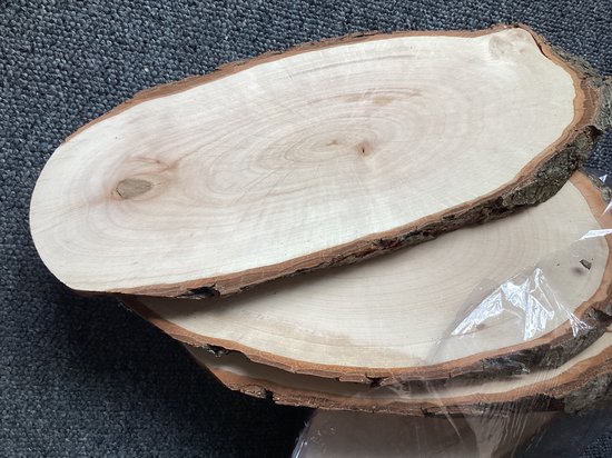 Bütic Houten Schijf Essenhout Ovaal B-Ware - Natuurlijke Boomschijf Ca. 80 Cm