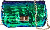 Nouka Multicolor Dames Tas – Schoudertas – Crossbody - Clutch – Avondtasje - met Multicolor Glitter Pailletten