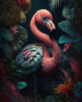 Baby Jungle Flamingo Art Print 40x50cm | Poster