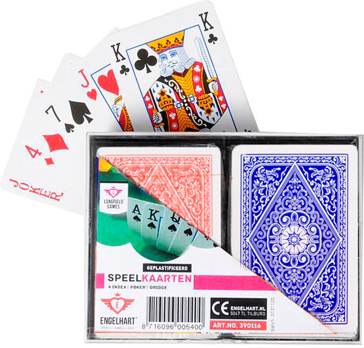 Jeu de cartes Poker dans un étui 54 cartes