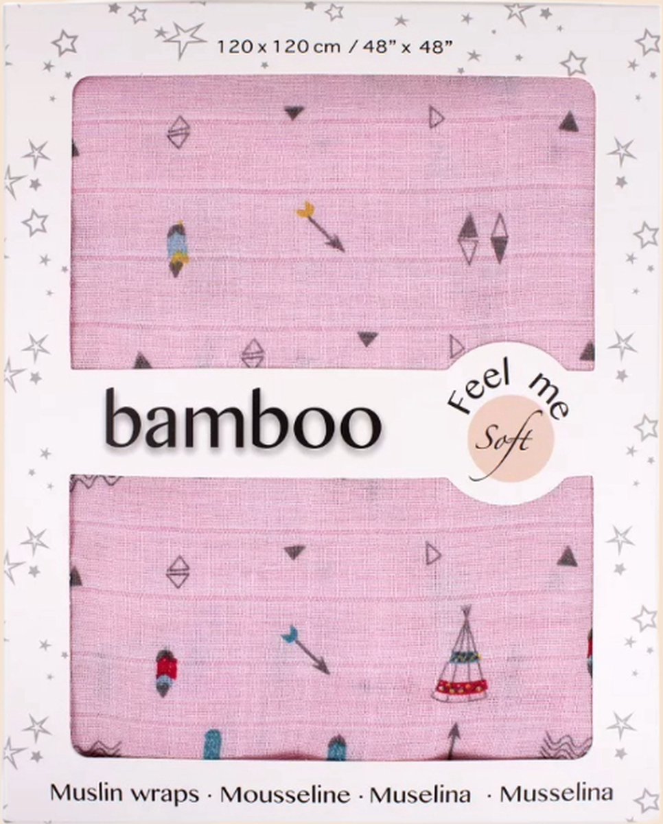 Interbaby Wikkeldeken Tipi Junior 120 X 120 Cm Katoen Roze