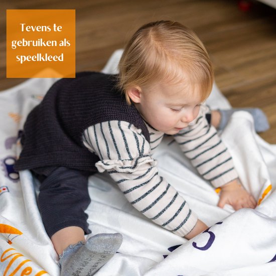 Flouer Mijlpaaldeken Voertuigen - Milestone deken - Kraamcadeau jongen - Mijlpaaldeken baby - Babyshower jongen - Cadeau baby jongen - Kraamcadeautjes - Mijlpaal deken - Milestone blanket - Babyshower cadeau van FLO — afbeelding 5