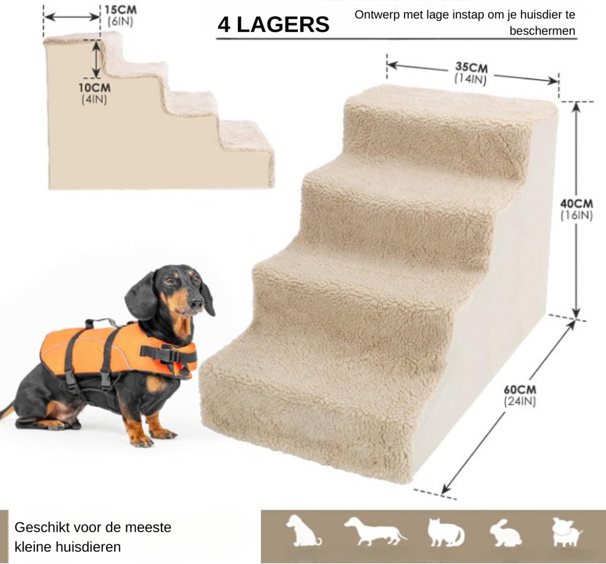 Myiosus hondentrap 2 treden,huisdiertrap voor hond en katten,dog stair