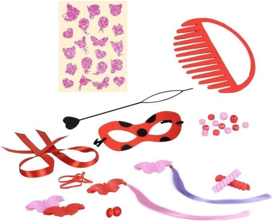 Bandai - Miraculous Ladybug - Miraculous Deluxe Styling Head 21cm - Ladybug Styling Head + 30 accessoires, clips, linten, sieraden - Miraculous Officieel gelicenseerd - Kinderspeelgoed 4 jaar en + - P50247 — afbeelding 2