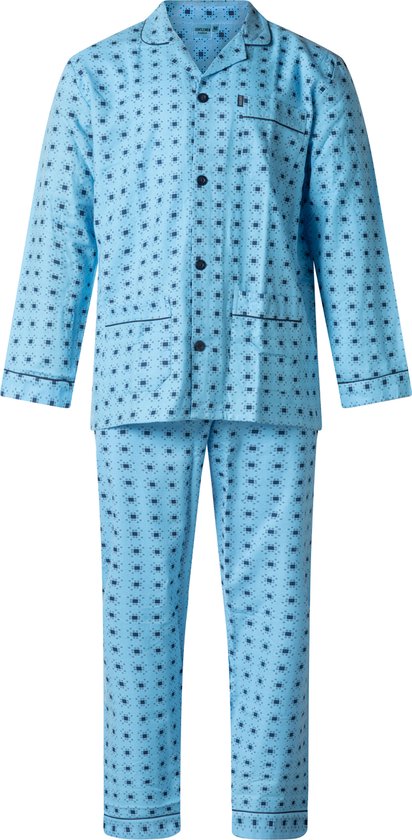 Heren pyjama flanel Gentlemen 9443 blue maat 54
