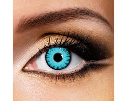 Partylens® kleurlenzen - Miracle Light Blue - zachte jaarlenzen met lenshouder - partylenzen
