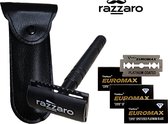 Razzaro Safety Razor + 3 Pakjes Euromax Scheermesjes | Klassiek Scheermes | Nat scheren | Kappers mes