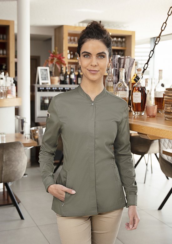 Trui met contrasterende details voor dames in Beige