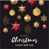 Trendy Kerst Kaartjes - 20 stuks - Cadeau kaartjes- 7 x 7 cm - Met boorgaatje - merry christmas