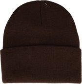 Beanie Muts Basic Donker Bruin Musthaves One Size Winter Warm Hoofddeksel Unisex Universeel