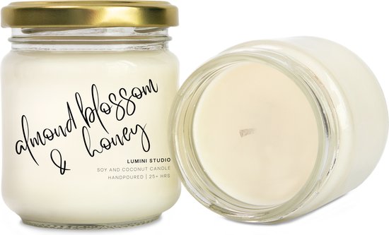 Almond Blossom & Honey scented candle | Geurkaars | Soja Kaars | Lumini Studio