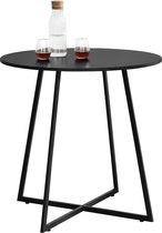 Eettafel Wil - Rond - 78x80 cm - Zwart - MDF en Staal - Modern Design