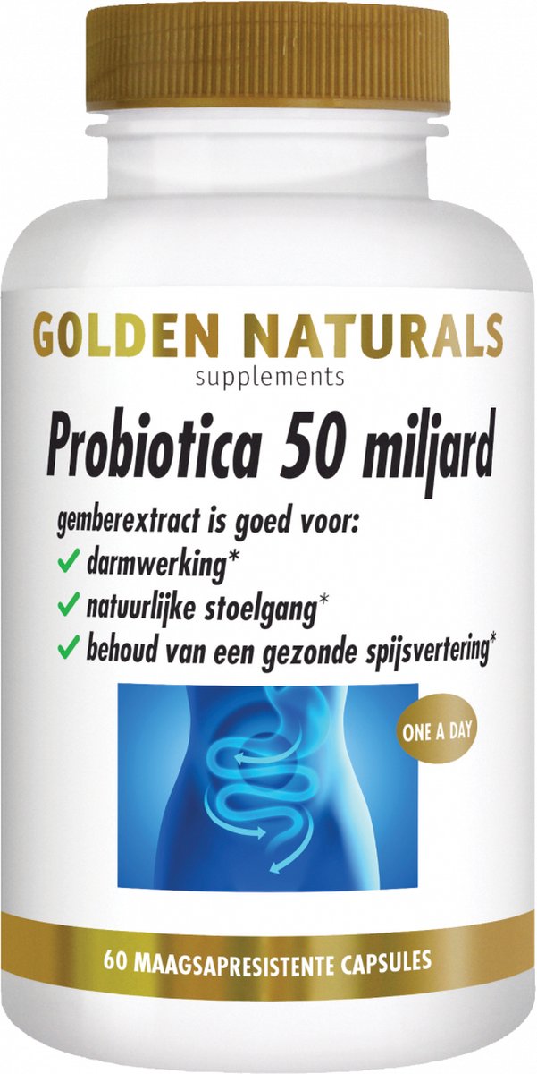 Goedkoopste Golden Naturals Probiotica 50 miljard (60 veganistische maagsapresistente capsules