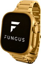 Fungus - Smartwatch bandje - Geschikt voor Apple Watch 42 / 44 / 45 / 49 mm - Series 1 2 3 4 5 6 7 8 9 SE Ultra iWatch - Metaal - Gepolijst - Goud