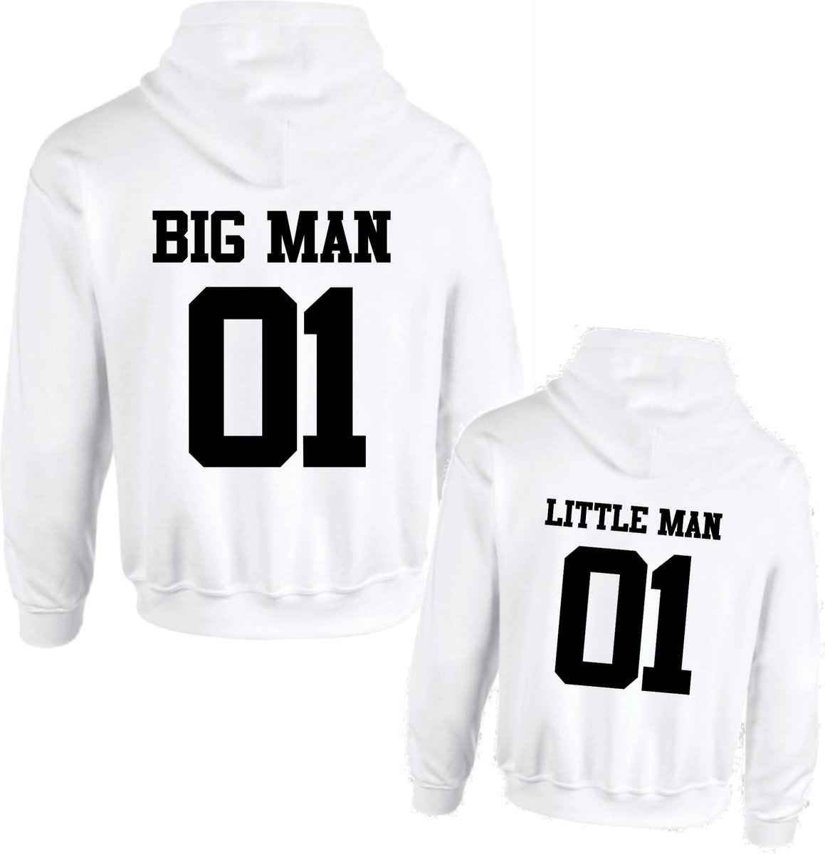 Goedkoopste Hoodie set voor vader en zoon Big man 01 Little man 01-Man Maat XL-Kind Maat 134/140