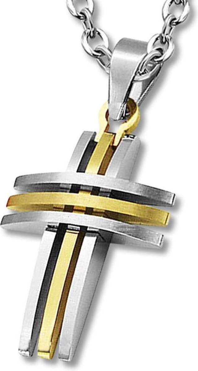 Montebello Ketting Bolt Duo S - 316L Staal - Kruis - 28x20mm - 60cm