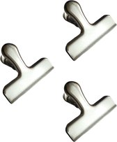 Vershoudclips 3 stuks - afsluitclips - vershoud knijpers - zakklem - knijpers metaal clip - RVS - oDaani