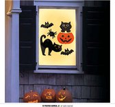 Fiestas Guirca - Raamdecoratie Gel Cats (20x25cm) - Halloween - Halloween Decoratie - Halloween Versiering