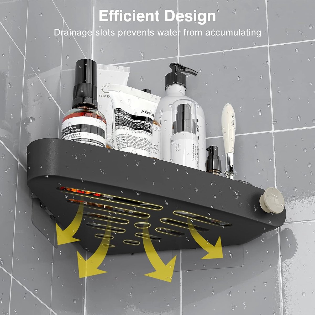 Support de douche en métal antirouille stockage sans perçage salle de bain douch