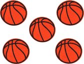Patchs Basketbal - 5 Pièces - Basketbal - Emblème thermocollant - Tissu et application thermocollante - Sport - Patchwork - Emblème thermocollant - Embellissement pour vêtements - Joli cadeau