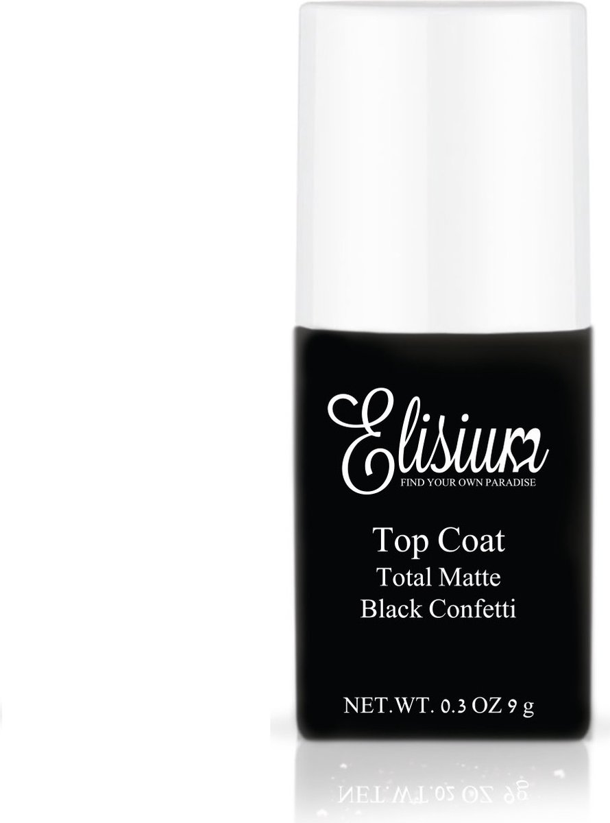 Goedkoopste Top Coat Total Matte matte top coat voor hybride lakken Black Confetti 9g