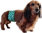 Hondenluier - Luipaard Groen - Maat XS - Wasbaar - Verstelbaar 23-33 cm - Herbruikbaar - Bij incontinentie of markerings gedrag van reutjes