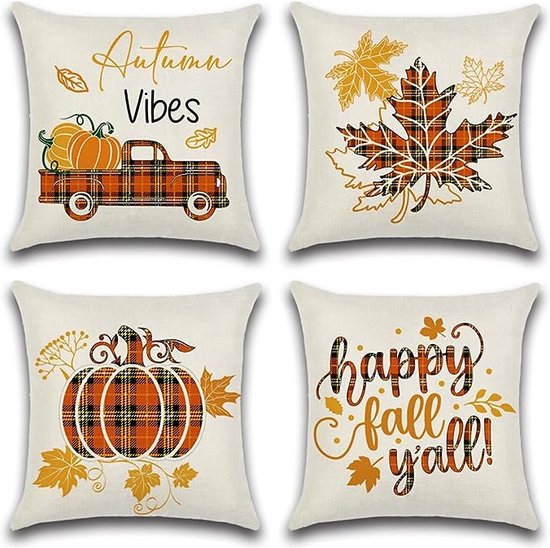 2 Housses De Coussin Halloween Citrouille - 45x45 Cm - Velours Orange Et Marron - Motif 3D - Pour Canapé, Salon, Décoration D'automne