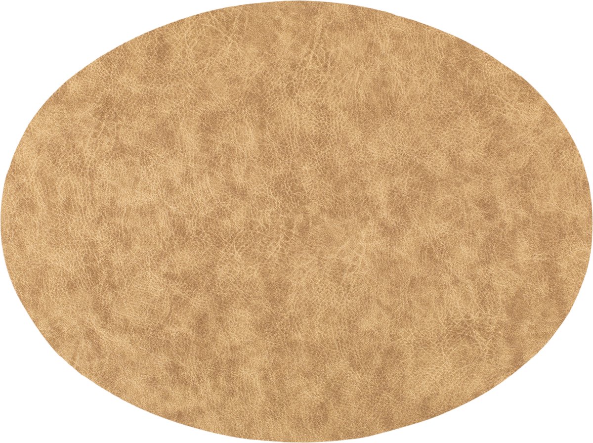 Placemat TROJA - SET/6 - ovaal - kunstleer - 33x45 cm, goud