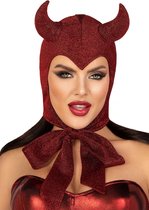 Leg Avenue - Duivel Kostuum - Rode Luxe Duivel Kap Hellgirl - Rood - One Size - Halloween - Verkleedkleding