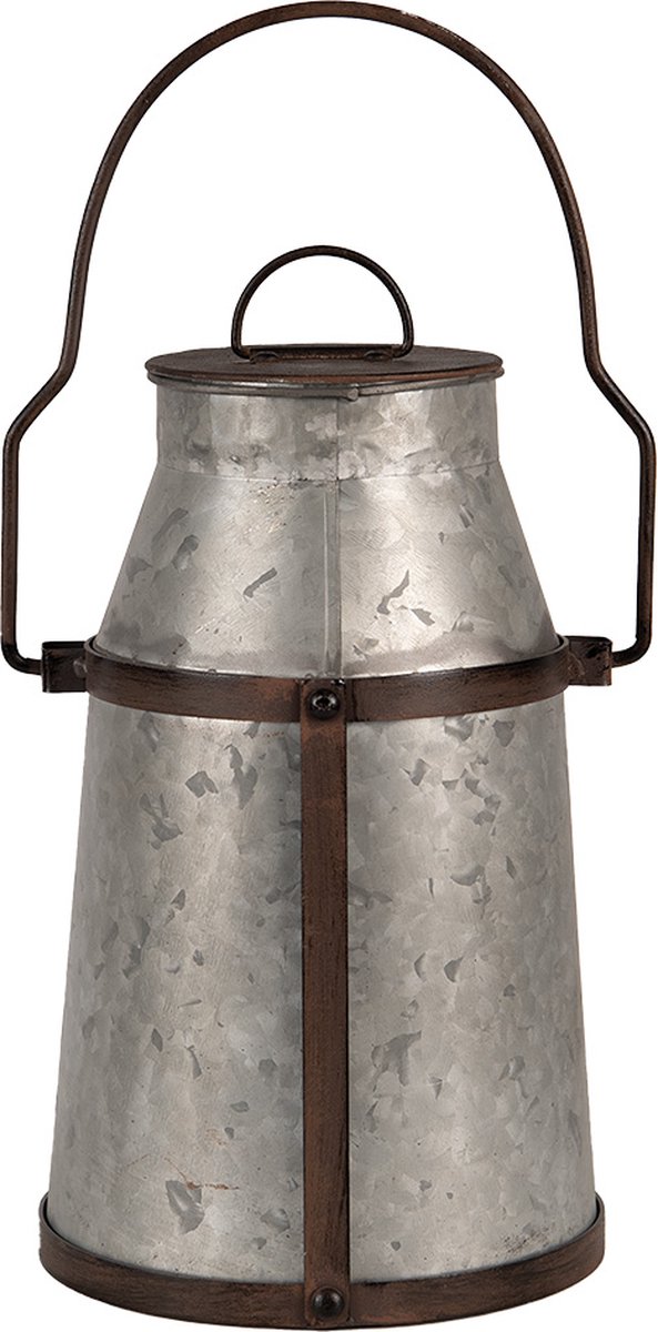 Decoratie Melkbus 26 cm Grijs Bruin Metaal