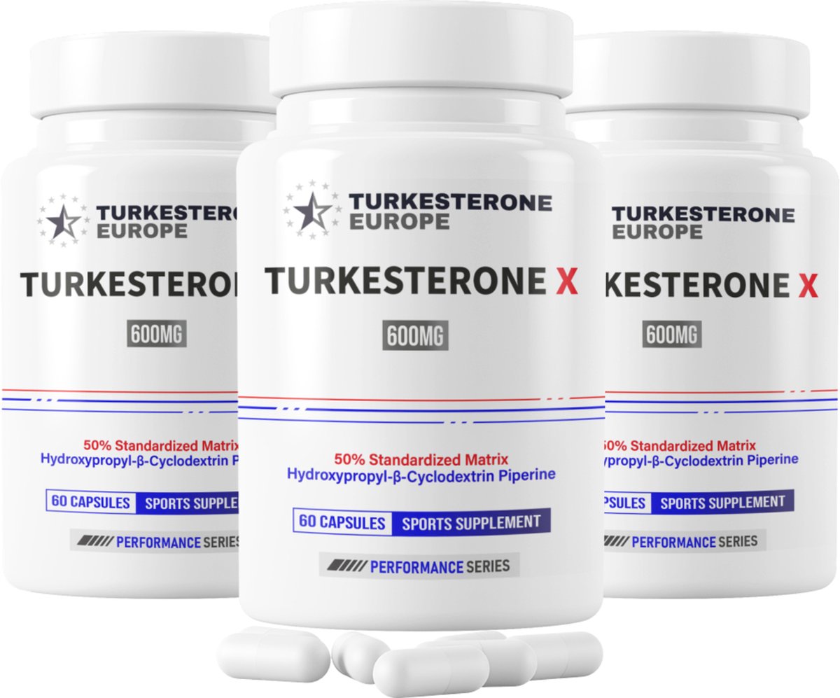 3 Pack - Turkesterone Max 50% met HydroPerine™ - 180 Capsules (600mg)