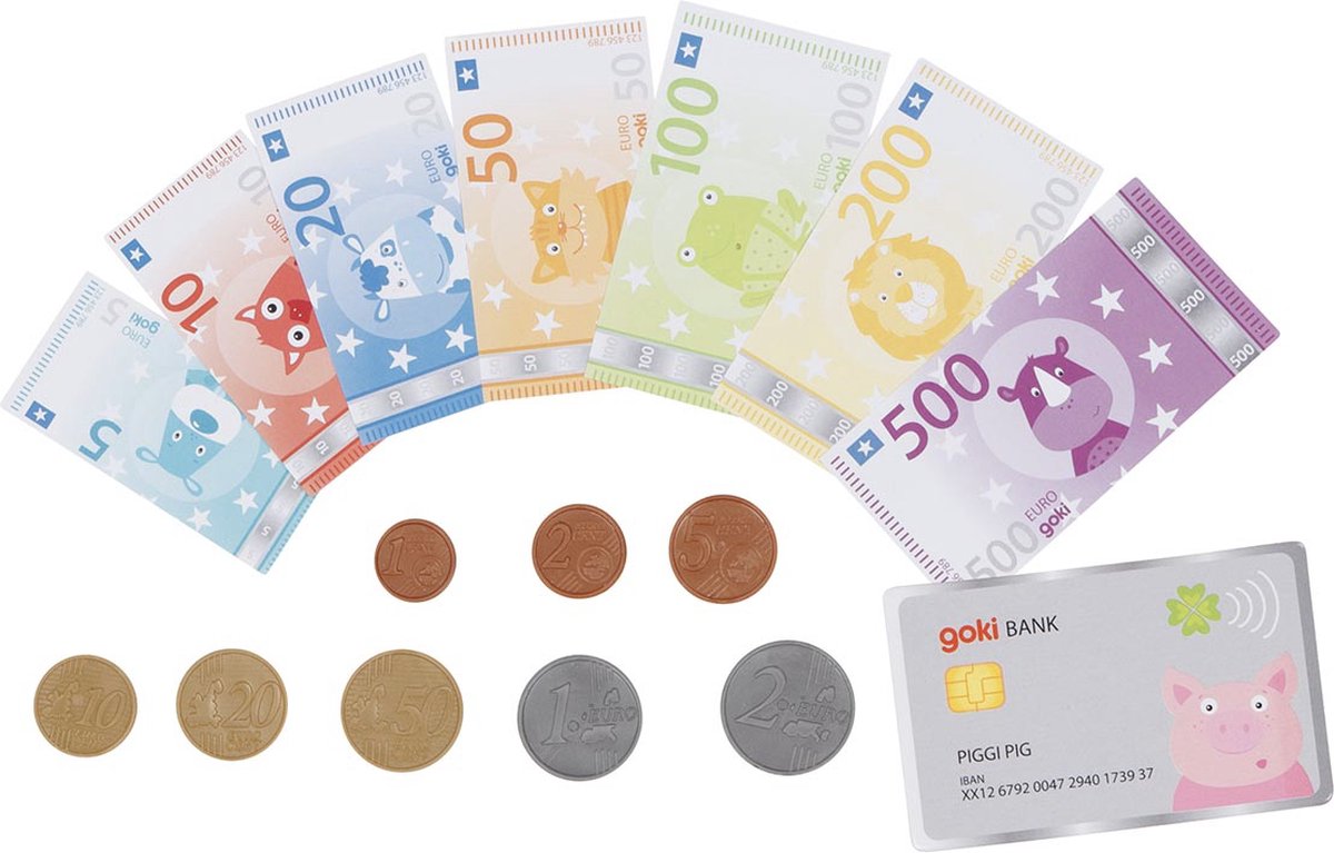 GOKI Speelgeld - Dieren - Cash En Kredietkaart - 3 Jaar — afbeelding 3