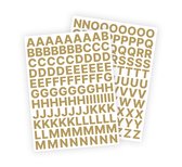 Letter stickers / Plakletters - Stickervellen Set - Metallic Goud - 2cm hoog - Geschikt voor binnen en buiten - Standaard lettertype - Glans