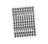 Cijfer stickers / Plaknummers - Stickervel Set - Zwart - 2cm hoog - Geschikt voor binnen en buiten - Standaard lettertype - Glans