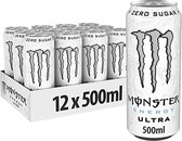 Monster Energy Ultra - Ultra White Energy Drink - Pre Workout - 12 Blikjes (12x500 ml)