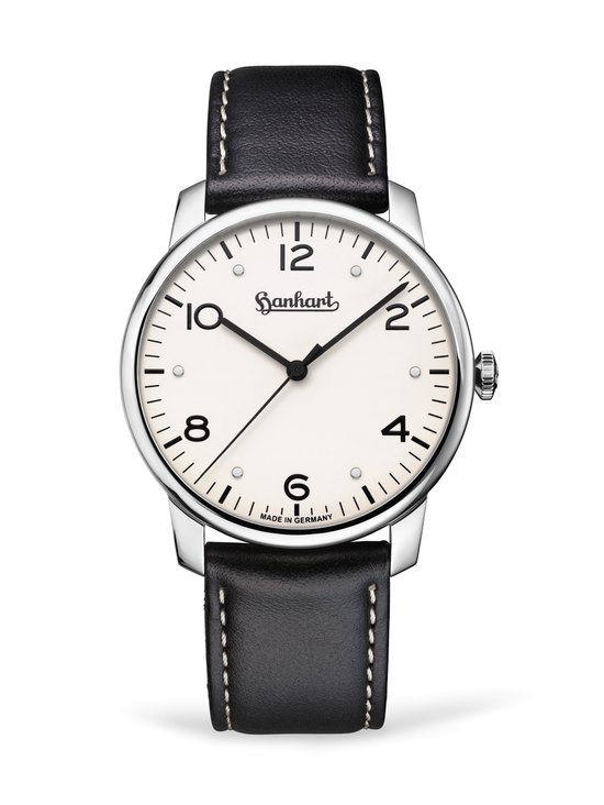 Boccia Titanium 3655-01 Herenhorloge Met Leren Band En Witte Wijzerplaat Titanium Kast O 38mm