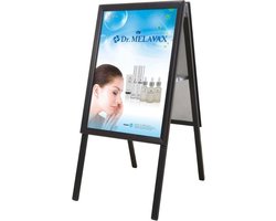 Stoepbord extra stevig A2 32mm Zwart | Aluminium | 91cm x 46,3cm x 70cm (H x B x D) | Zwart | 100% waterdicht