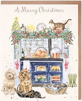 Lot de 8 cartes de Noël Wrendale – Lot de 8 cartes de Noël pour chien et Cat « The Country Christmas Kitchen »