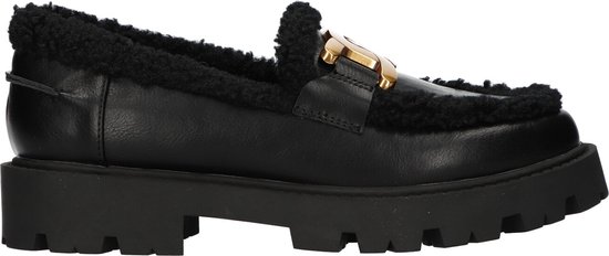 Foto: La strada loafer zwart met bont dames maat 40