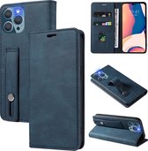 iPhone 11 Pro Hoesje Bookcase - Blauw - iPhone 11 Pro wallet case - hoesje iPhone 11 Pro bookcase - Kunstleer - Blauw - GSMNed Wallet Softcase Bookcase - Handvat -