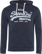 Superdry O-hals hoodie vintage logo blauw - S