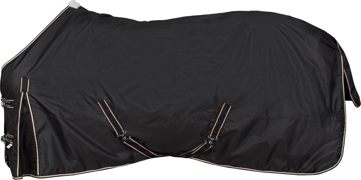 Pagony Fleece Gevoerde Outdoordeken - Paardendeken - Maat: 165 - Zwart - Polyamide