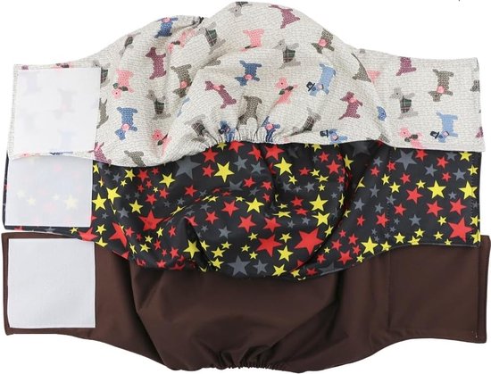 Duscdesp 3 stuks herbruikbare hondenluiers met afneembare bandjes, sterk absorberende loopsheidsbroek, wasbare loopsheidsbroekjes voor honden, vrouwelijk, hondenluiers voor teven (M