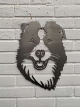 Metalen Hond - De Bordercollie - Wanddecoratie van metaal
