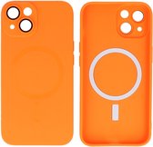 Hoesje Geschikt voor iPhone 13 - Back Cover - MagSafe Hoesje met Camera Beschermer - Oranje