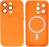 Hoesje Geschikt voor iPhone 14 Pro - Back Cover - MagSafe Hoesje met Camera Beschermer - Oranje