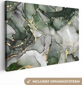 Toile Peinture Luxe - Marbre - Vert - 140x90 cm - Décoration murale