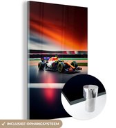 MuchoWow® Glasschilderij 120x180 cm - Schilderij acrylglas - Auto - Formule 1 - Circuit - Raceauto - Foto op glas - Schilderijen